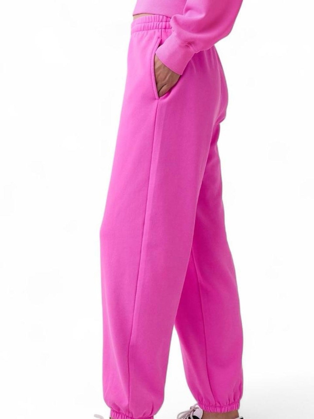 Women’s Mid Rise Relaxed Jogger Pants - Vibrant Hot Pink NWT